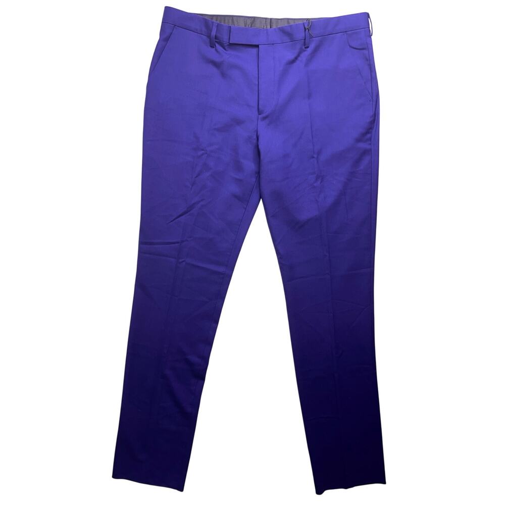 5-27 PAUL SMITH Men's NWT $500 100% Wool Gents Trouser Slim Fit Blue Size 38